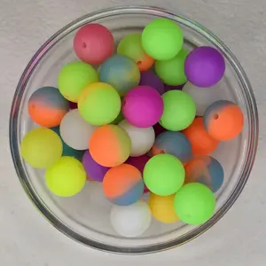 Glow in the Dark Silicone Beads - 15mm Colorful Beads for Crafting and Crafting Accessories - 50 pieces