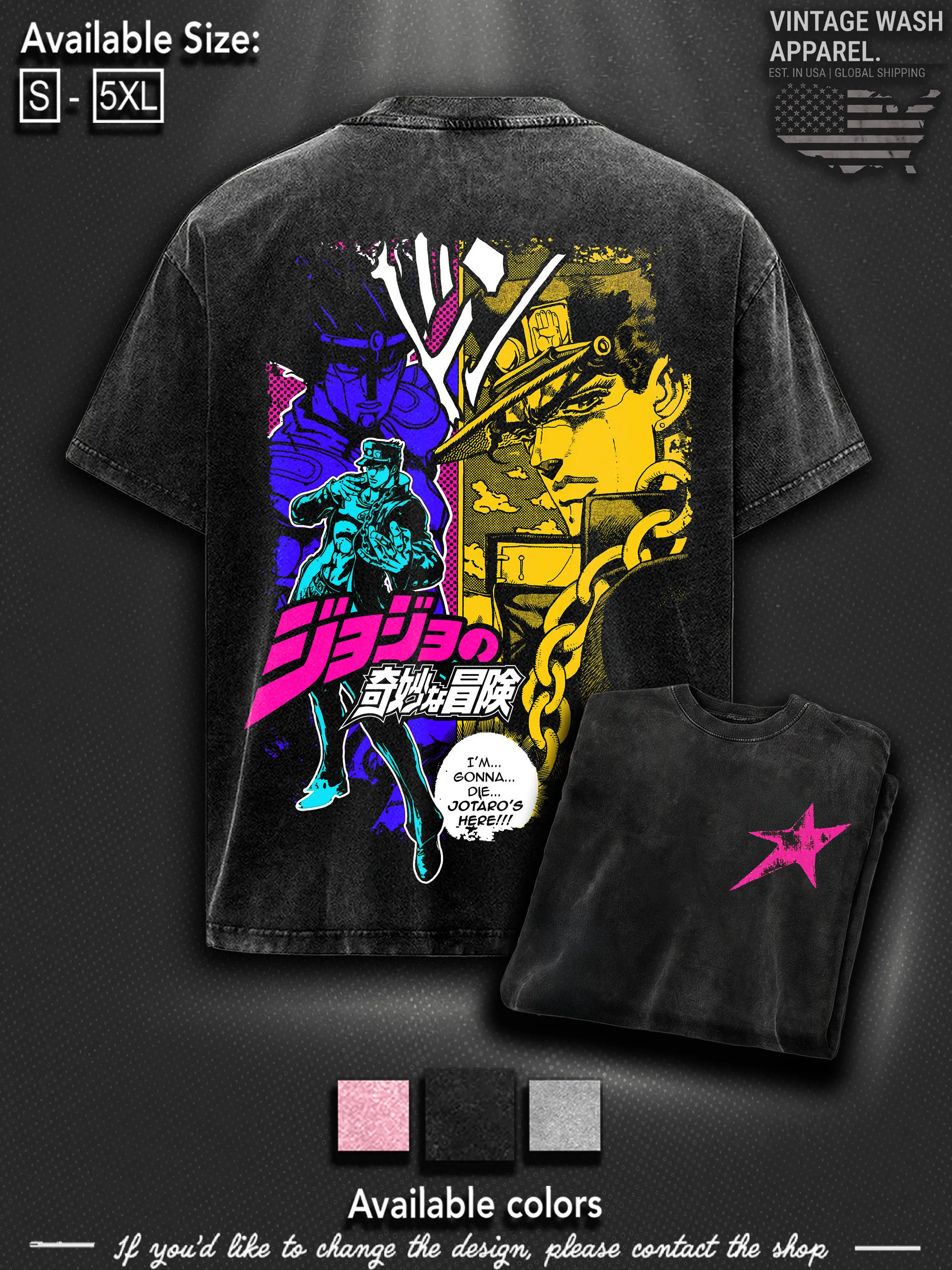Otaku Soul - JoJo's Gyro Zeppeli Steel Ball Run Floral Shirt, Hoodies, Sweatshirt Japanese Anime 2 Print Washed JoJo Heavyweight Gift for Fans Fabric