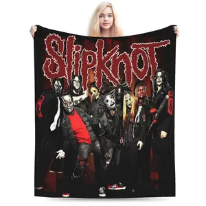 Slipknot Chaos Aesthetic Fleece Blanket - Soft, warm, all-season throw with vibrant band design - Perfect for living rooms, bedrooms, sofas, travel, etc. - An ideal gift for heavy metal music fans, comfortable home decor | Bold patterned blanket | Plush m