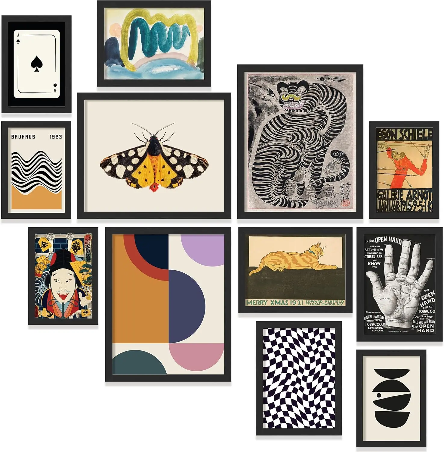 97 Decor Vintage Eclectic Wall Art Prints - Maximalist Gallery Wall Pieces, Abstract Funky Colorful Posters, Ideal for Dorm, Bedroom Home Decor