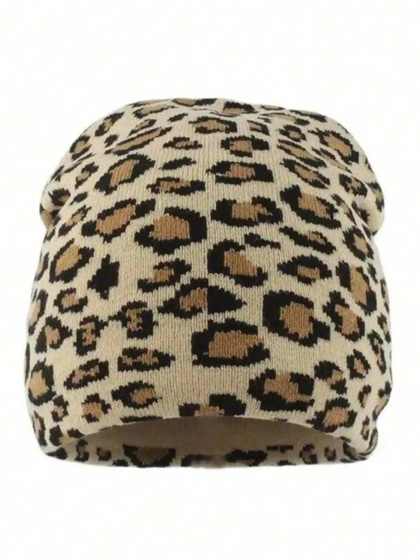 1-2PCS  Autumn & Winter Leopard Print Boho Knit Beanie, Vintage Street Jacquard Knitted Skull Cap, High Stretch, Premium Quality, Warm & Stylish, Unisex