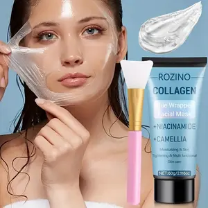 Rozino Collagen Peel Off Mask, avoid the eye and lip area when applying, peel off from the edges once dry, an easy addition to your weekly skincare routine 60g