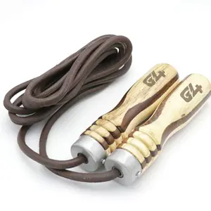 G4 Vision Leather Bearing Skipping Speed Rope Jump Ropes Cardio Cross fit Workouts Gym Adjustable Fitness Wooden Handle