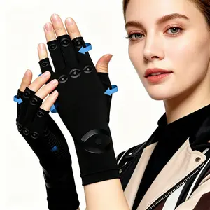 Half Finger Compression Gloves for Arthritis, Wrist & Finger Joint Support, Breathable Compression Gloves for Typing, Gaming, Workouts & Daily Use