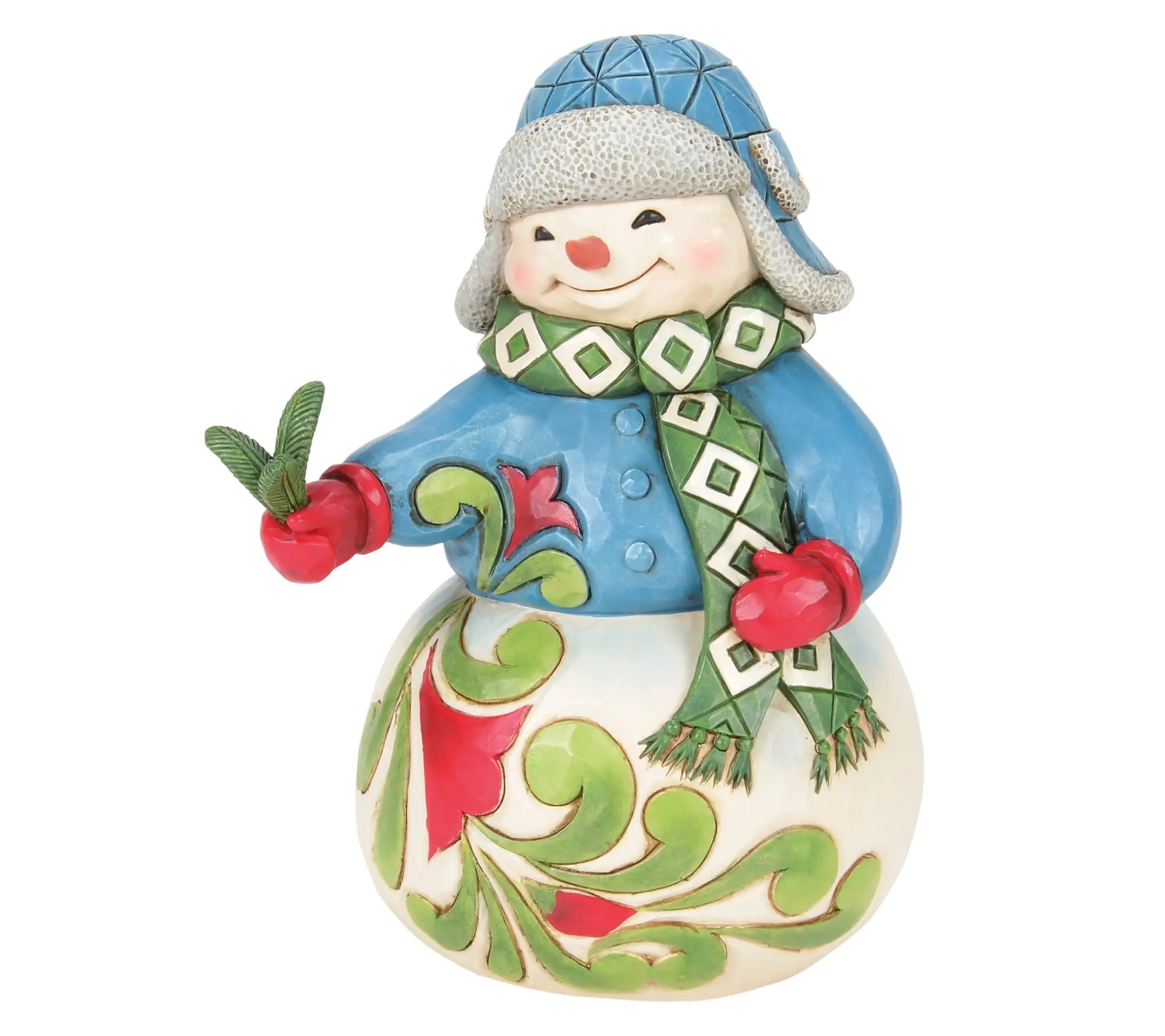 Jim Shore Snowman Evergreen Sprig Figurine 5.8in H Jim Shore Snowman Evergreen Sprig Figurine 5.8in H