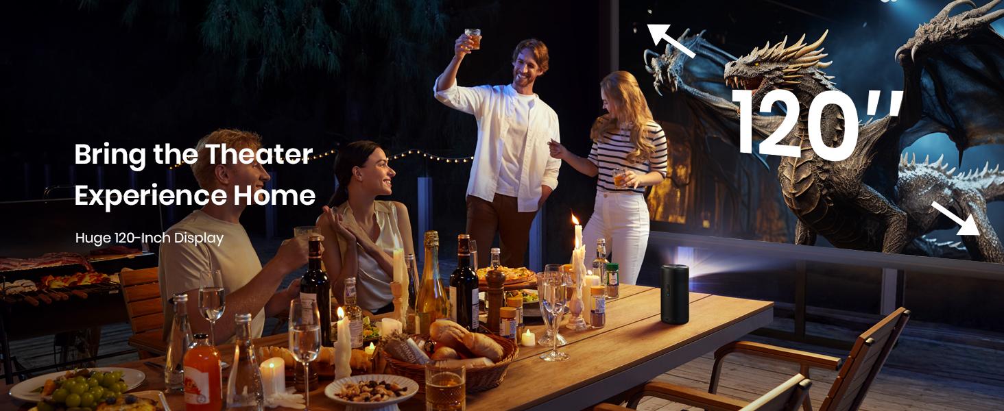 Anker Nebula Capsule 3 (New) GTV Portable Projector, 1080P Smart Mini Projector with Wi-Fi, 2.5 Hours of Playtime
