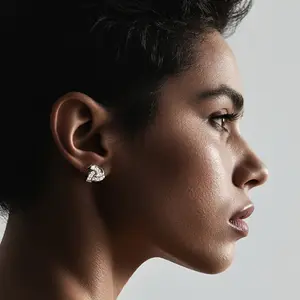 [Women's Earrings Set] 2pcs S925 Silver Set 4CT Moissanite Earrings For Women Wedding Engagement Daily Wear Earrings Vintage Elegant Style, Suitable For Daily Wear, Anniversary Celebration, Holiday, Birthday Gift, Christmas Gift, Christmas