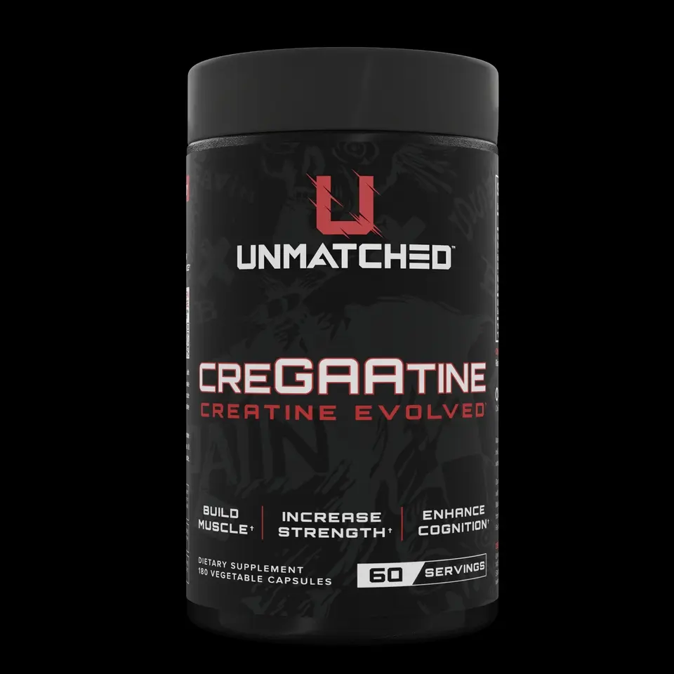 Unmatched CreGAAtine Capsules - Build Muscle Boost Strength & Enhance Cognition - 60 Servings USA Clinically Proven Creatine Monohydrate & GAA