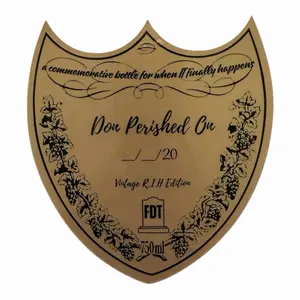 Don Perished On Custom Bottle Sticker - Vintage R.I.H. Edition 750ml Commemorative Label for Special Occasions