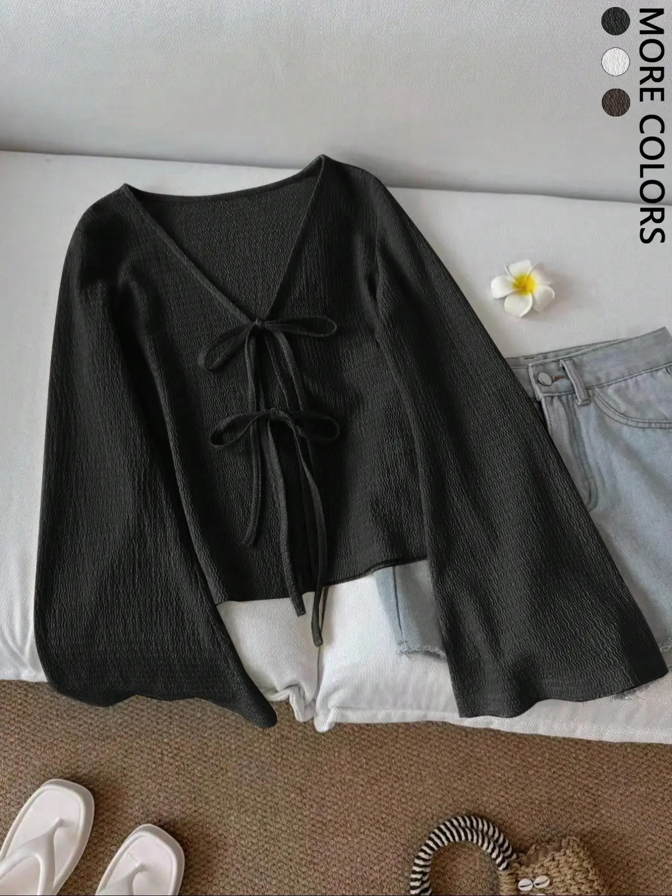 Women's Long Sleeve Cardigan Top, Clothes, Fitted, Fashionable and Versatile, Unique Design, Perfect for Casual Everyday Wear, Stylish Ladies' Outerwear, Womenswear