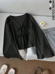 Women's Long Sleeve Cardigan Top, Fashionable and Versatile, Unique Design, Perfect for Everyday Wear, Stylish Ladies' Outerwear