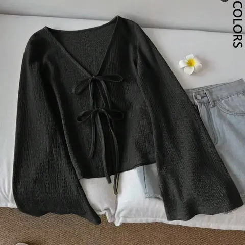 Women's Long Sleeve Cardigan, Unique Design, Versatile Stylish Outerwear For Daily Everyday Casual Wear, Suitable For Spring/Autumn