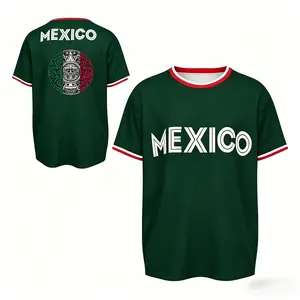 Mexico Aztec Calendar Jersey T-Shirt, Retro Soccer Style Tee for Men, Quick Dry Sportswear, 2026 Fan Edition