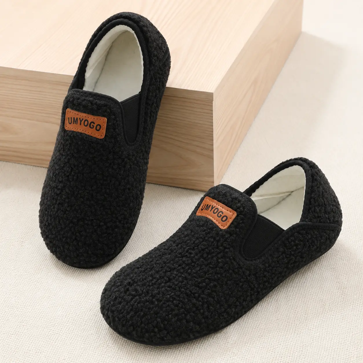 UMYOGO Convertible House Slippers, Fleece Closed Back Shoes with Fold Down Heel and Non Slip Rubber Sole for Indoor Outdoor Wear