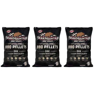 Bear Mountain BBQ All Natural Hardwood Oak BBQ Smoker Pellets, 20 lbs (3 Pack)