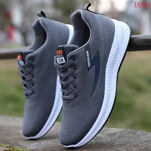 Men's breathable mesh sports shoes, fashionable seasonal running shoes, lightweight non slip casual shoes, multifunctional men's sports shoes, low cut, fabric upper, rubber sole, durable lining, round toe