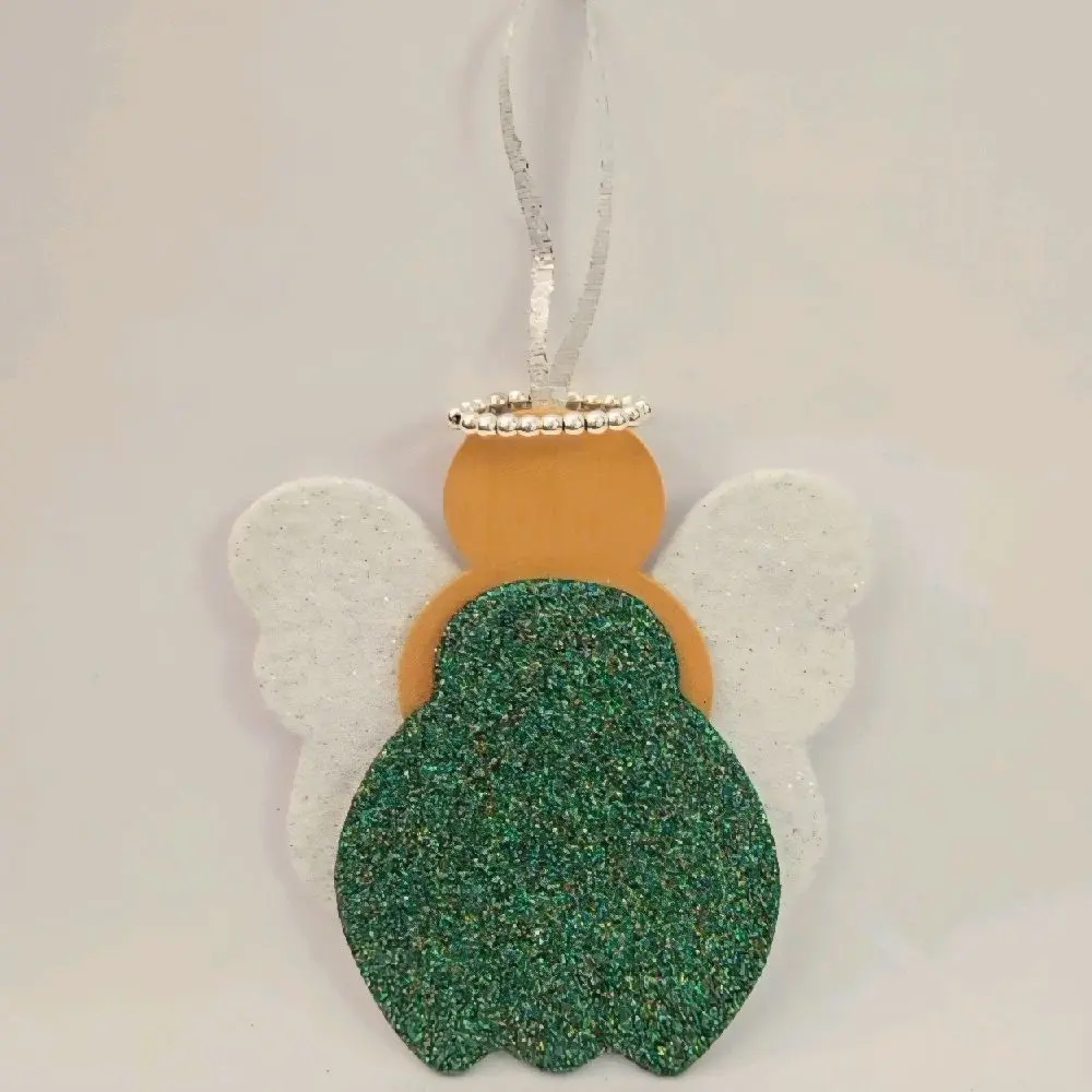 Handmade Holiday Angel Ornament – Sparkling Glitter Christmas Tree Decoration