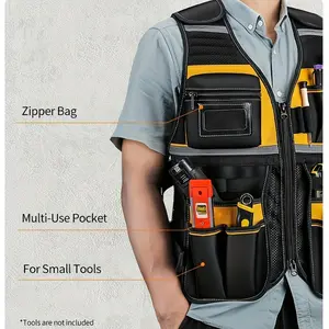 Multi-functional Tool Vest, Multi-pocket Tool Vest for Men, Tool Storage Vest for Home and Office, High Visibility Vest
