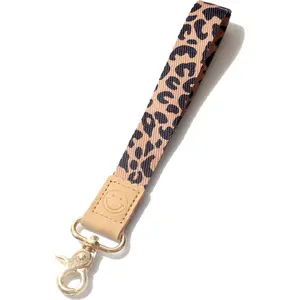 gifts for women short lanyard for keys, cute leopard pattern wrist keychain lanyard for keys, key chain wristlet for women(LEOPARD)