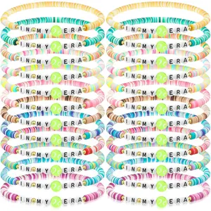 24 count Volleyball/Basketball//Tennis/Football/Softball/Vet Tech/Dance Bracelet  Bulk in My Clay Beaded Stretchy Era Bracelets for  to School Student Team