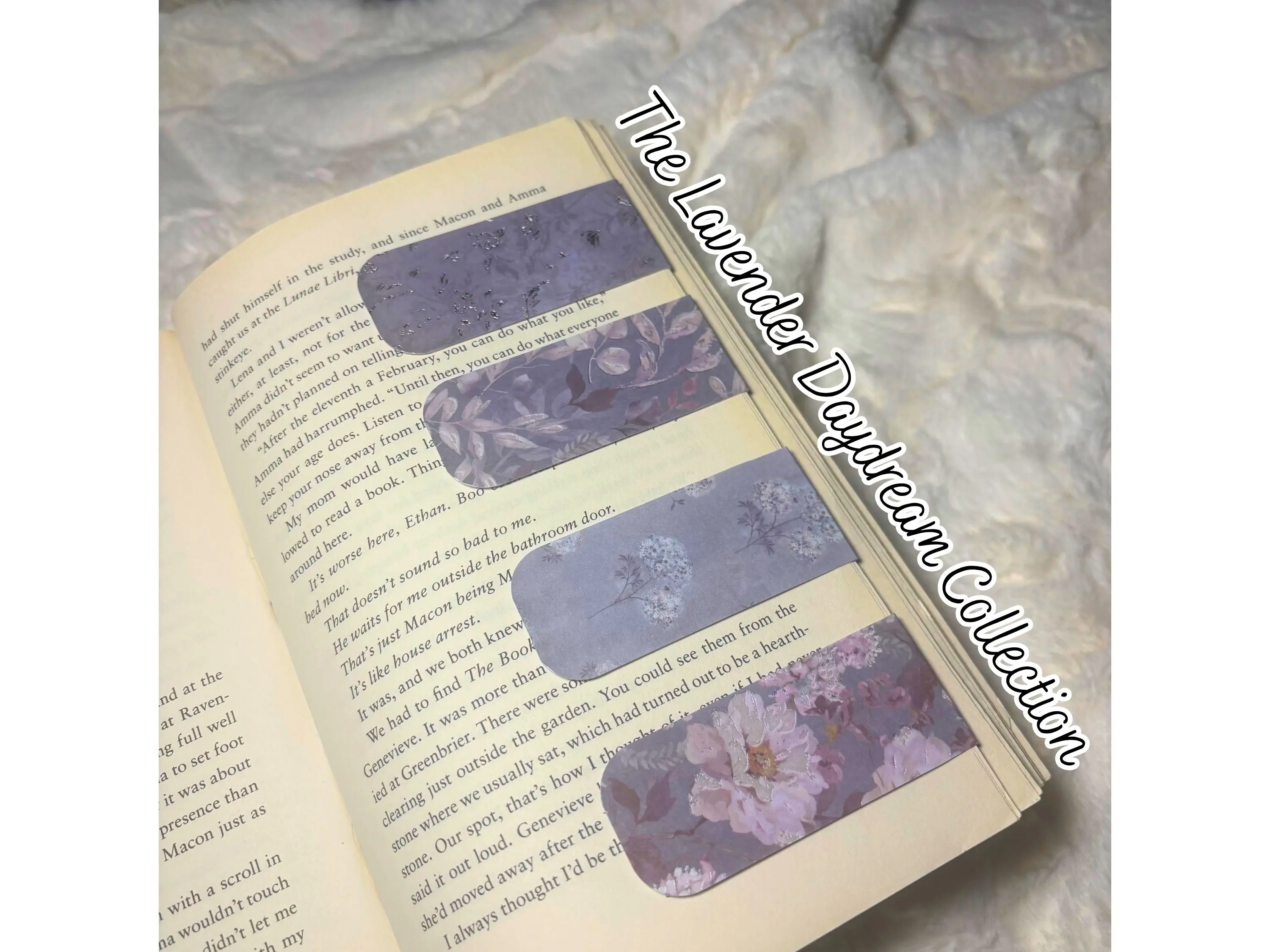 Lavender Daydream Magnetic Bookmark – 20 Glossy Floral + Foil Designs in Soft Purple Tones (Sold Separately)