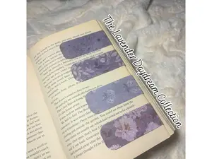 Lavender Daydream Magnetic Bookmark – 20 Glossy Floral + Foil Designs in Soft Purple Tones (Sold Separately)