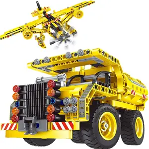 LittleBabyBum Toy STEM Building Sets Truck or Airplane 2 in1 for Boys Interactive Construction Playset - Gift for Kids - STEM Building Toys Set for Kids