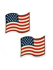 2 USA Flag Sticker 4"