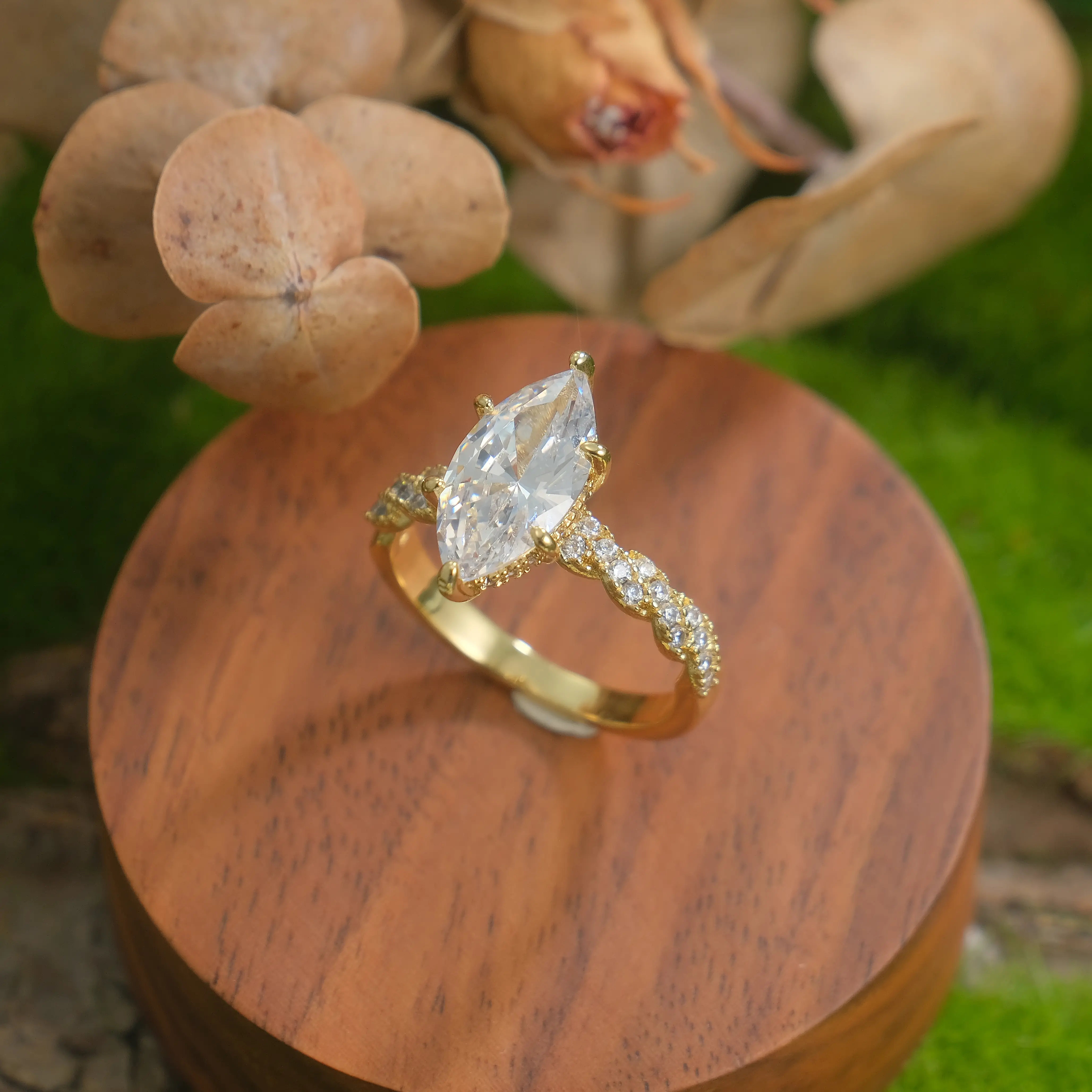 RING Auction Cubic zirconia I Size 5 6 7 8 9 10 open | Marquise Square Round Oval Cut Jewelry