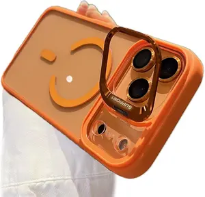 Magnetic Case For iPhone 17 Pro Max 17 Air 17 Pro 17 16 15 14 13 12 Pro Max,Crystal Clear Acrylic Back with Camera Lens Protector &  Built-in Metal Ring Kickstand,Compatible with MagSafe,Military-Grade Shockproof Protection Phone Cover