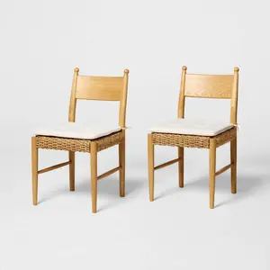 2pk Cardamine Wooden Dining Chairs Natural - Threshold designed with Studio McGee