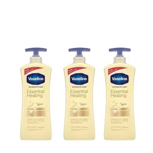 Vaseline Intensive Care Lotion - Pack of 3, 20.30 fl oz - Moisturizing and Absorbing Quickly for Dry Skin - Radiant