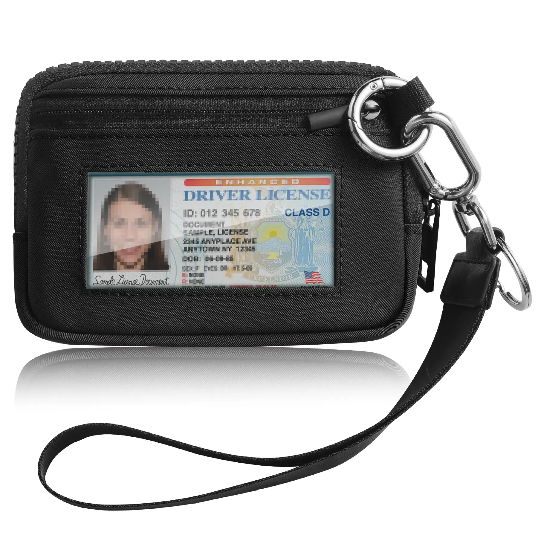 VTLASK Small Wallet for Women, Wristlet Wallet with Driver License ID Holder, Zipper Card Holder, Coin Purse for Travel