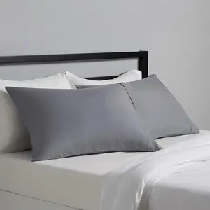 Standard Pillow Cases Set of 2 - Lightweight, Super Soft Easy Care Microfiber, Dark Gray, 30" L x 20" W, Pillows Not Included