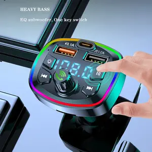 Car Bluetooth 5.0 FM Transmitter – Wireless Audio Receiver, Hands-Free Calling, 2.1A Dual USB Fast Charger, MP3 Player Adapter for Car Accessories