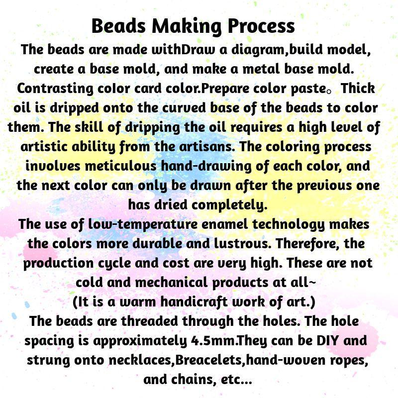 [ZZU]Hand-Painted Enamel Beads & Charms for DIY Bracelets, Necklaces & Pendants – Fits Pandora Bracelets, Handmade Beads for Jewelry Making, Beads & Charms Supplies, Personalized Gift for Her