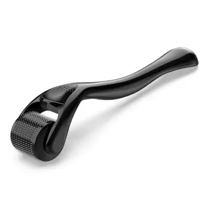 Derma Roller with 540 Needles for Face, Beard & Hair – Gentle Massage Roller for Daily Skincare Routine – Suitable for Men & Women 0.3 Glossy Black