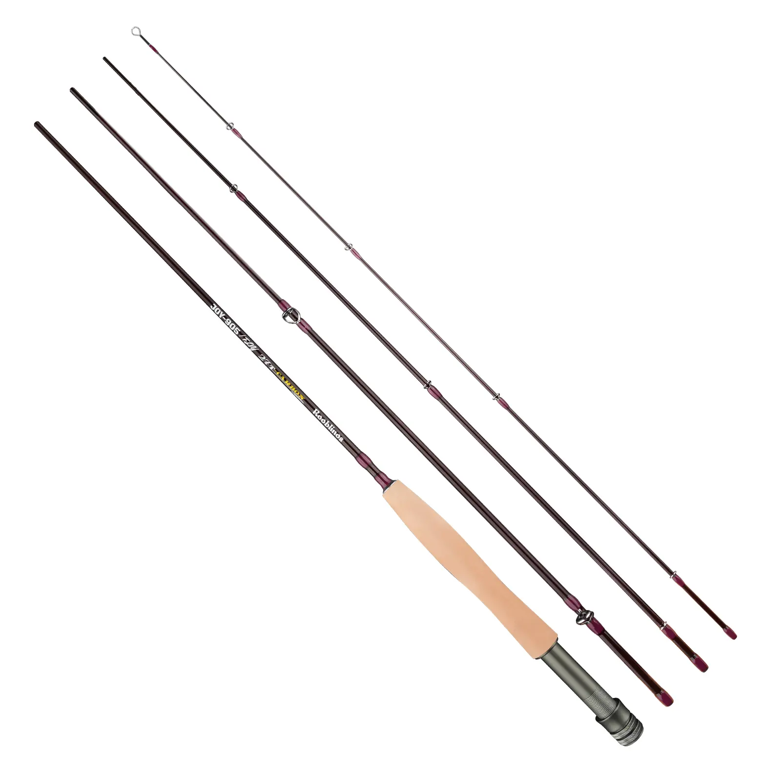 Rooblinos Carbon Fiber Fly Fishing Rod - 2.7m, Metal Reel Seat, Balanced Cast, Stream Fishing Gear for Beginners & Professional Anglers