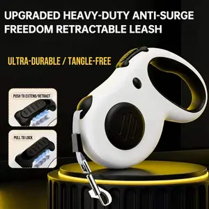 Retractable Cat Leash 16ft, One-Click Lock Smooth No-Jam Extending Lead, 5 Meter Tangle-Free Walking Leash for Cats and Kittens