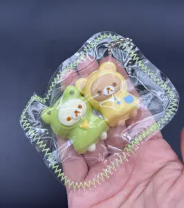 twin bears in raincoat mini Taba Squishy keychain