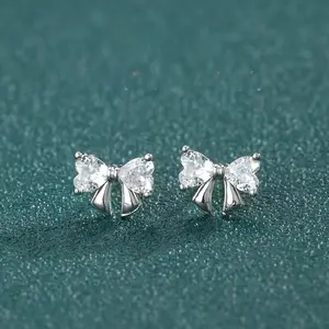 Cute and simple small bow earrings, suitable for daily parties, exquisite gifts