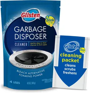 Garbage Disposer Cleaner and Freshener, Sink Disposal Odor Eliminator with Foaming Action, Lemon Scent, 4 Packets
