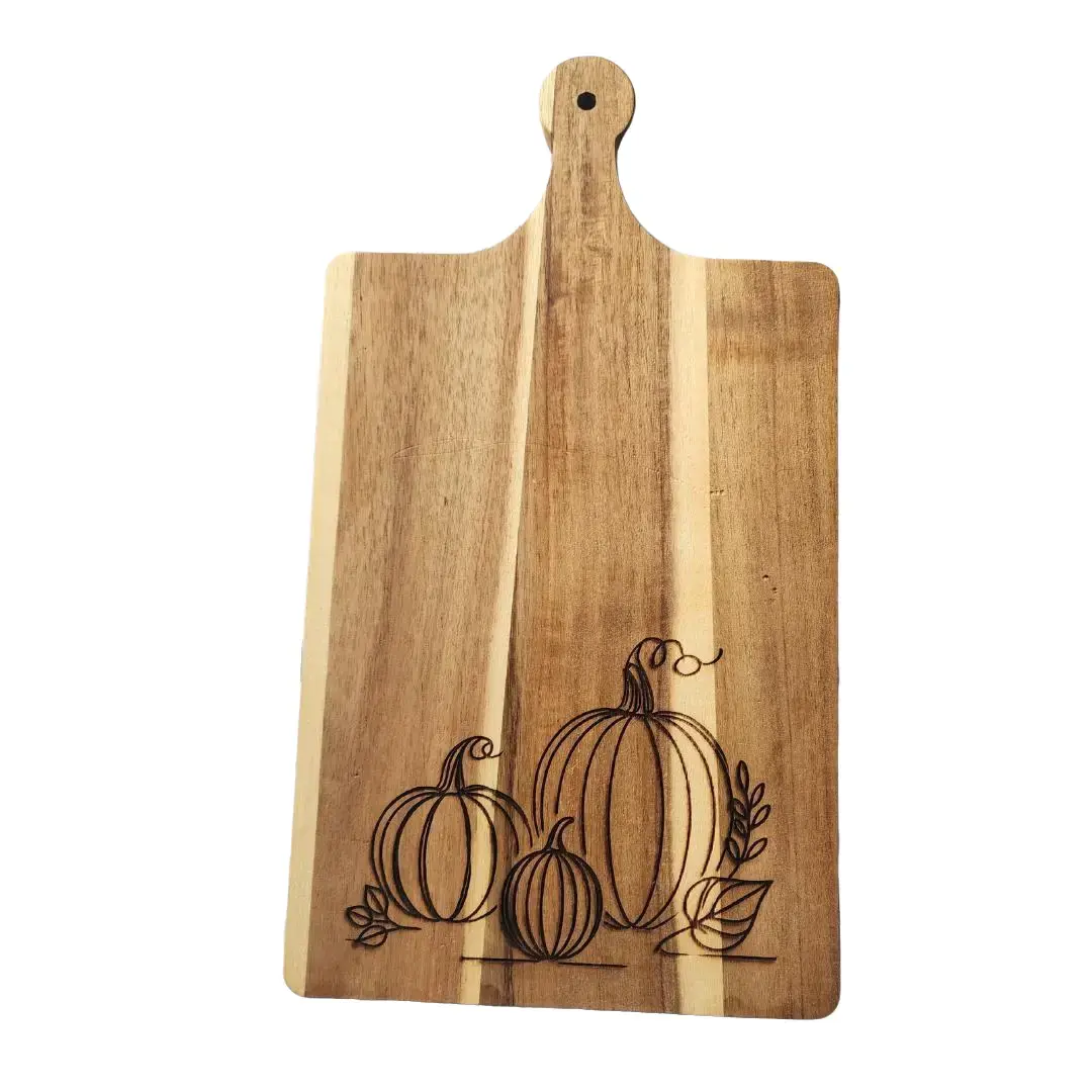 Pumpkins Acacia Wood Cutting Board, fall, autumn, thanksgiving