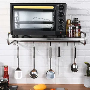 Wear-Resistant Heat-Resistant High-Quality Stainless Steel Microwave Oven Rack  Kitchen Shelf Wall-Mounted Microwave Oven Rack Organiser Adjustable