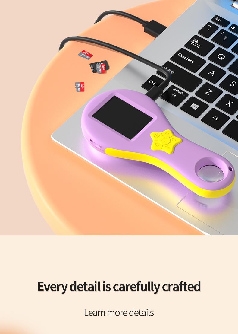 Early learning toy electronic magnifying glass. High-definition pixel images for children observing plants and insects, suitable for boys and girls aged 4–10. Mini handheld pocket digital microscope, easy to carry, fosters curiosity and a desire to explor