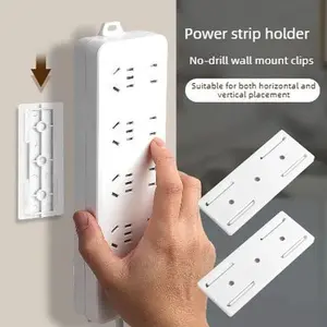 6 PCS Power Strip Mounting Bracket, Wall-Mounted Socket Organizer, Punch-Free Power Board Router Wall Sticker