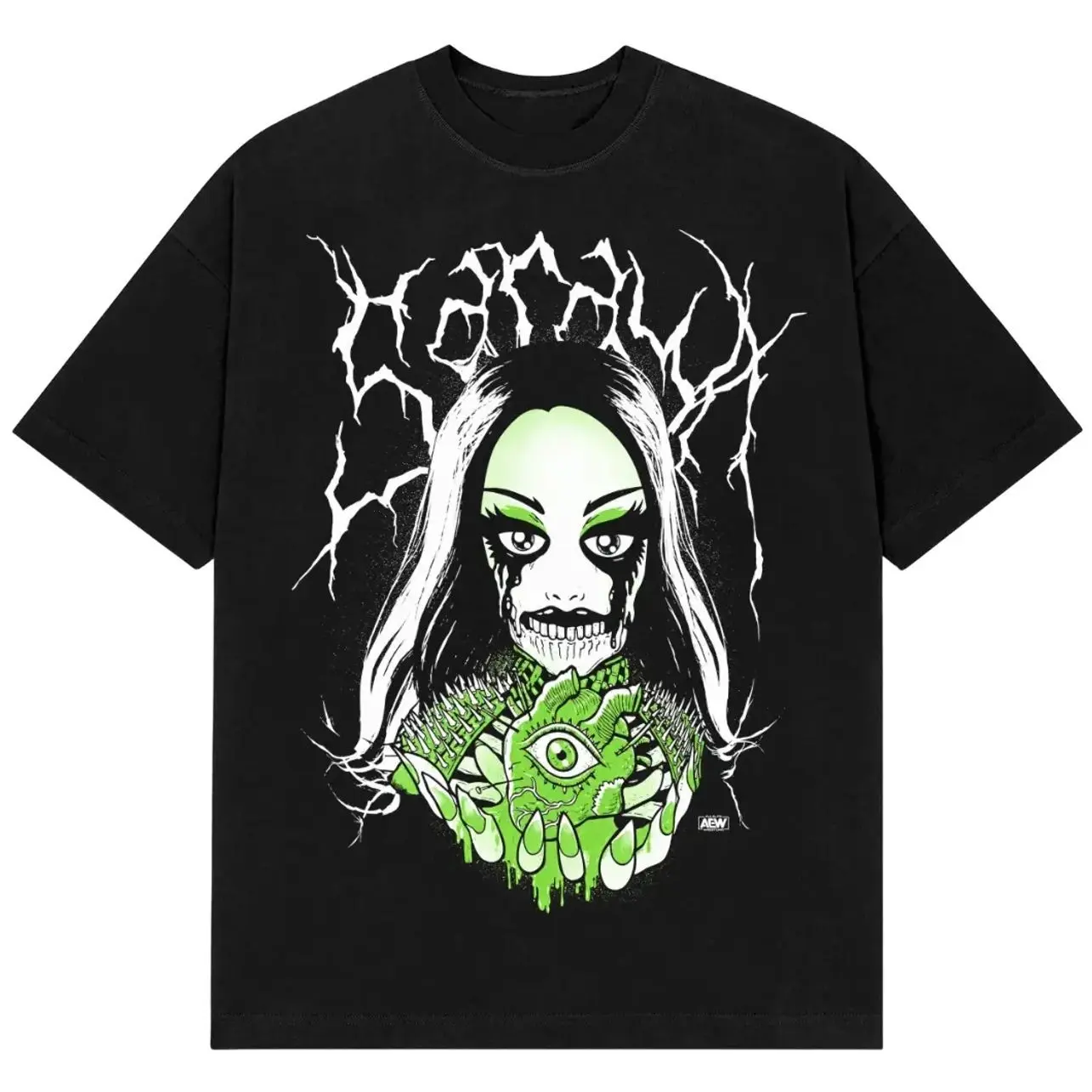 AEW All Elite Wrestling Saraya T-shirt L Black Voodoo Heart, AEW Shirt, AEW Merch, Gift For Wrestling Fans