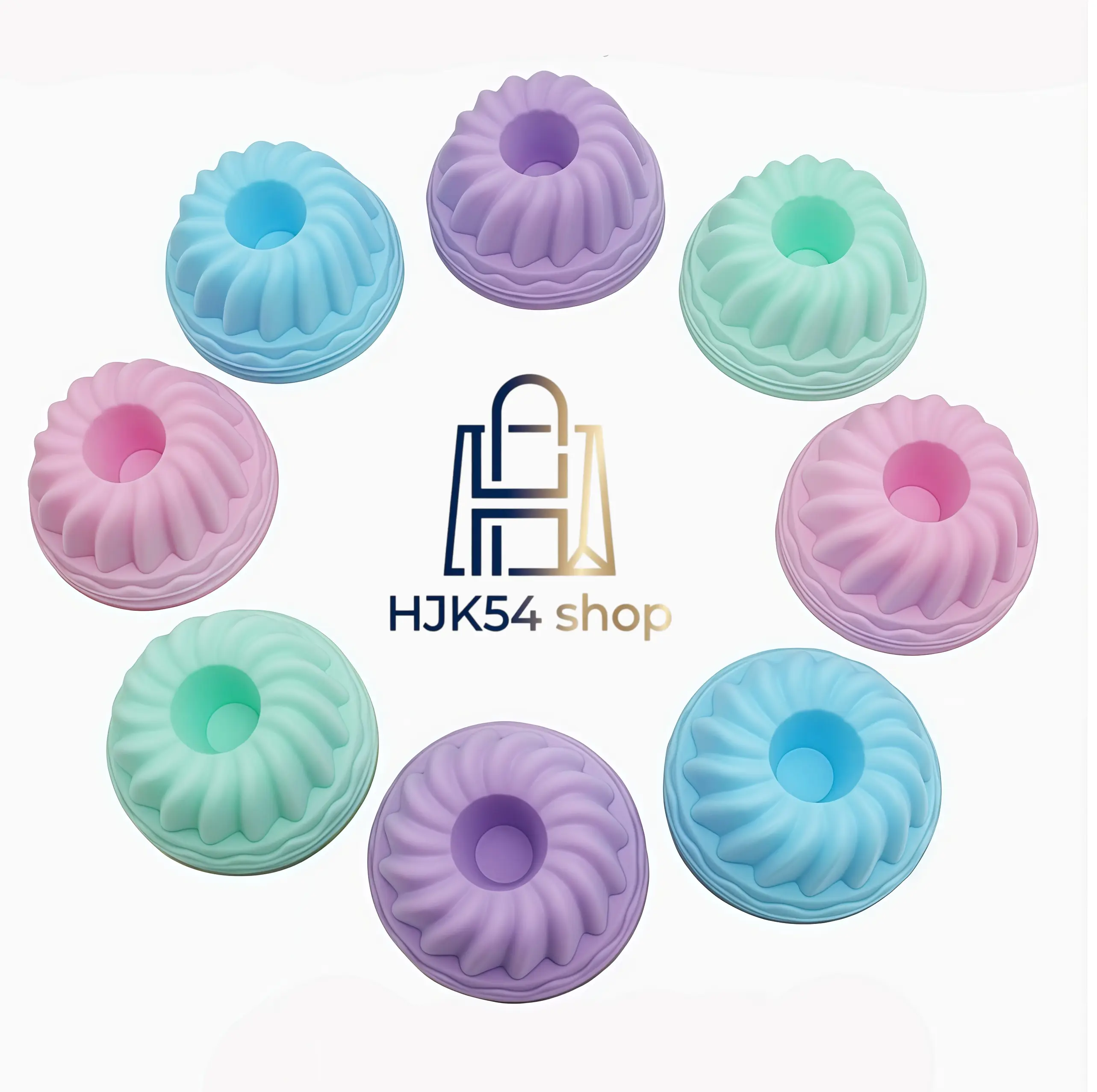 12pcs Silicone Mini Bundt Cake Molds, Non-Stick Fluted Cupcake Baking Cups, Reusable Donut Jello Muffin Molds, Heat Resistant Silicone Baking Pan for Cake, Soap, Candy, Chocolate Making