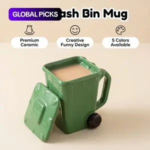 Creative Trash Can Cup, Ceramic Water Mug, Drinkware, Birthday Gift, Funny Coffee Cup for Best Friend, Unique Present Idea, Model Xinghao 001 #GLOBAL PICKS