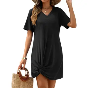 Women Short Sleeve Bathing Suit Coverup Casual Bikini Swimwear Beach Cover Up Dress S-XXL